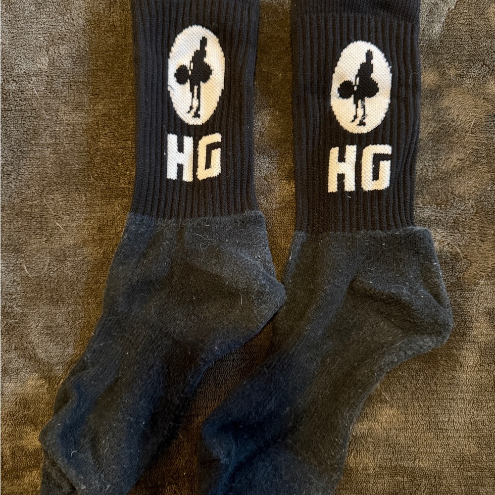 Hookgrip Black Crew Socks